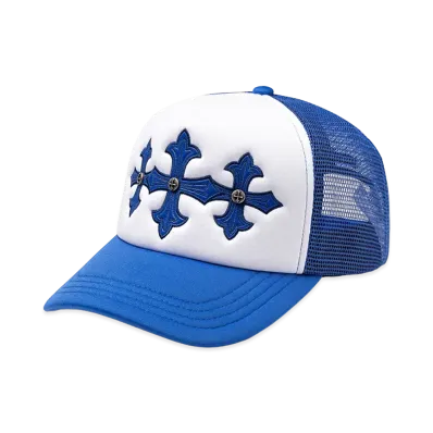 SUPPLIER Cross Leather Patch Mesh Cap "Blue"