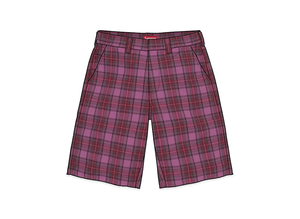 Supreme Work Short "Purple Plaid"