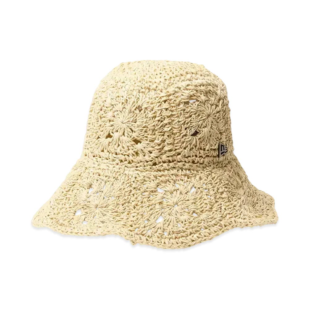 NEW ERA Adventure Wide Brim Paper Crochet Hat "Light Beige"