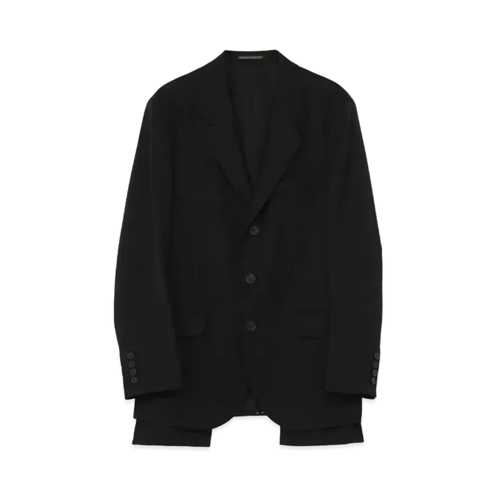 Yohji Yamamoto Pour Homme W/GABARDINE 3BUTTON SINGLE JACKET "Black"