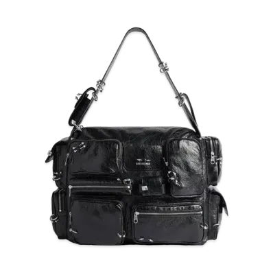 BALENCIAGA Superbusy Large Sling Bag with Piercings "Black"