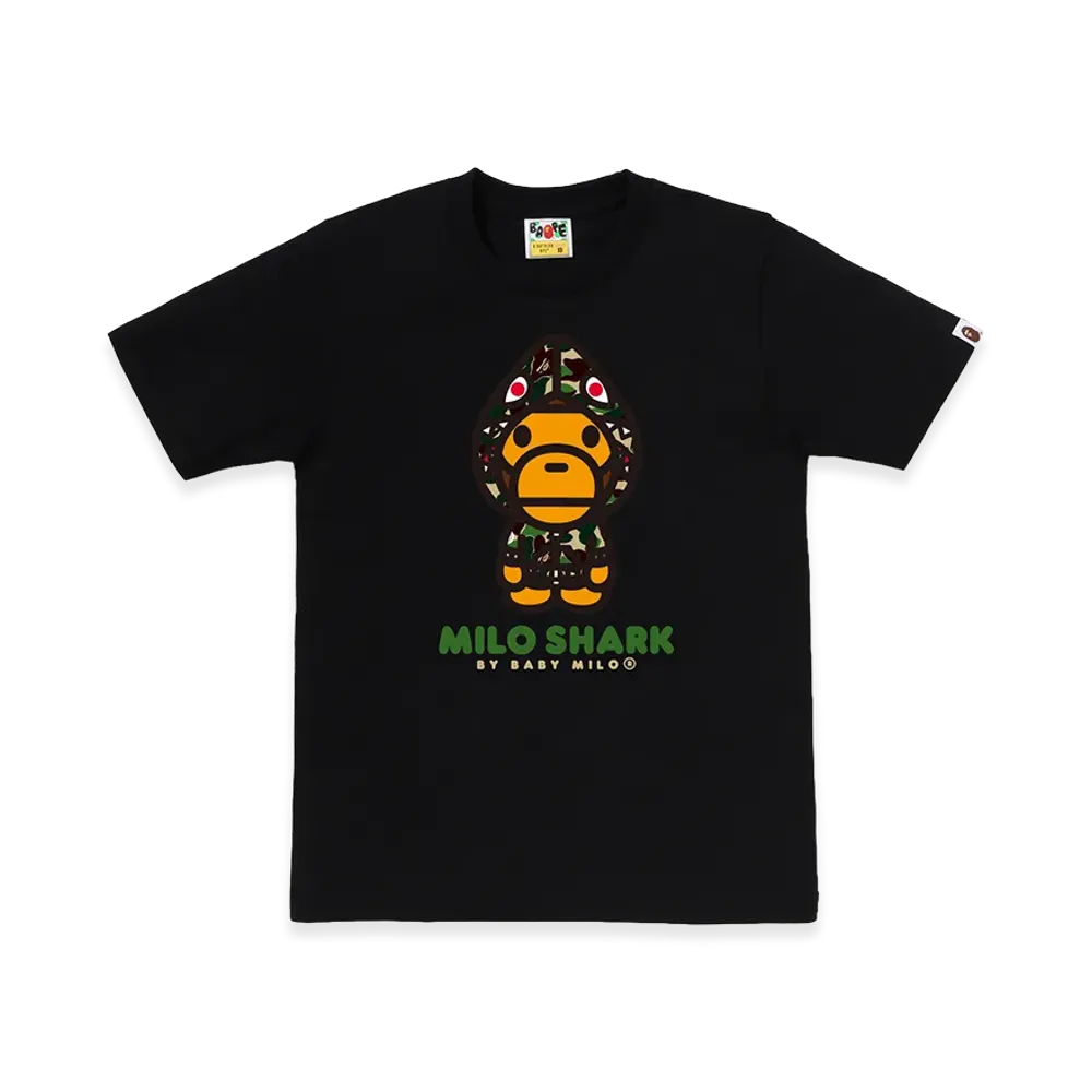 A BATHING APE Women's ABC Camo Milo Shark FZH Tee "Black/Green"