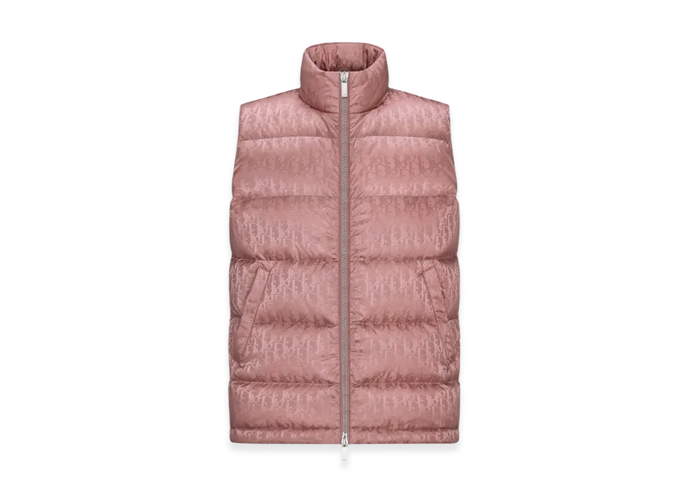 Dior Oblique Sleeveless Down Jacket Technical Jacquard "Pink"