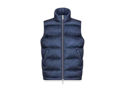 Dior Oblique Sleeveless Down Jacket Technical Jacquard "Blue"
