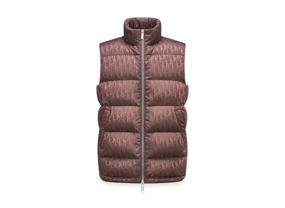 Dior Oblique Sleeveless Down Jacket Technical Jacquard "Brown"