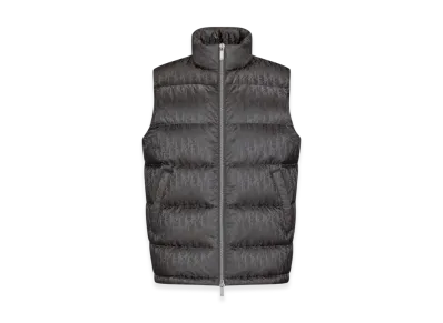 Dior Oblique Sleeveless Down Jacket Nylon Jacquard "Grey"