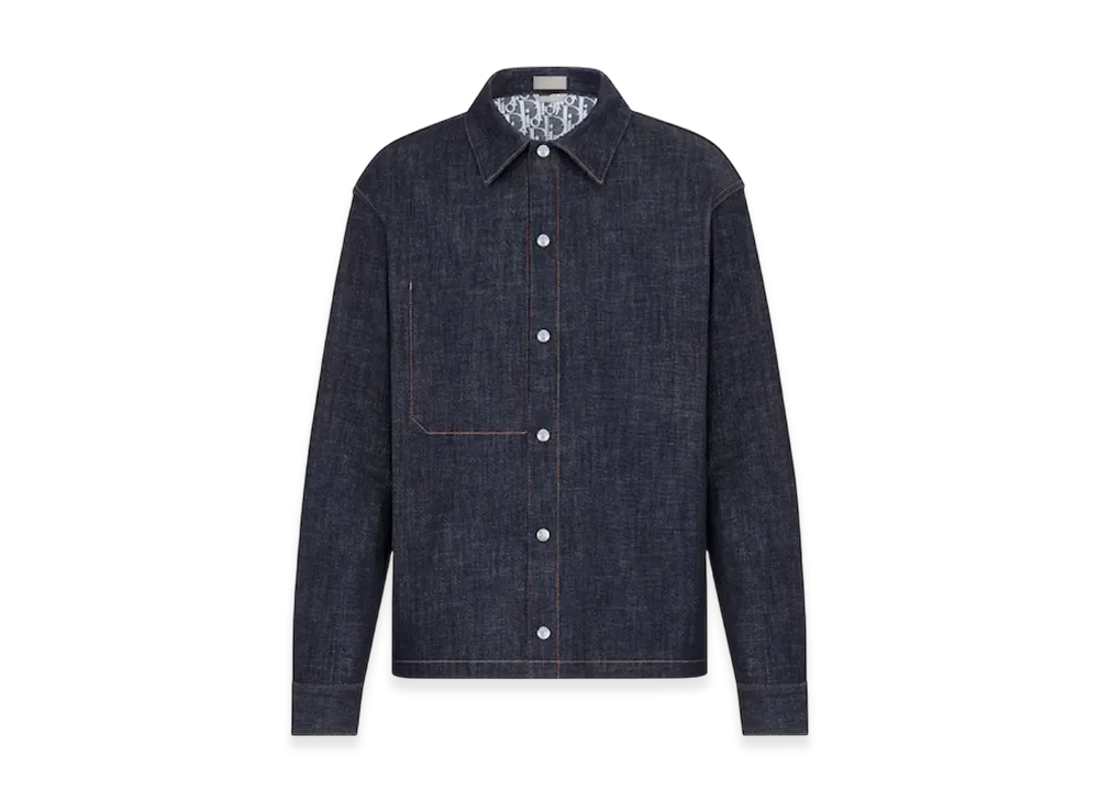 Dior Oblique Cotton Denim Overshirt "Raw Blue"