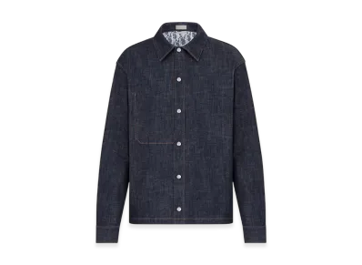 Dior Oblique Cotton Denim Overshirt "Raw Blue"