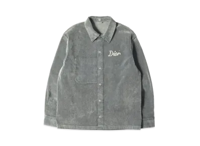 Dior x Jack Kerouac Flocking Stretch Denim Overshirt "Gray"
