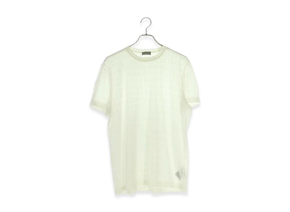 ディオール オム シースルーロゴ 半袖Tシャツ "ホワイト"