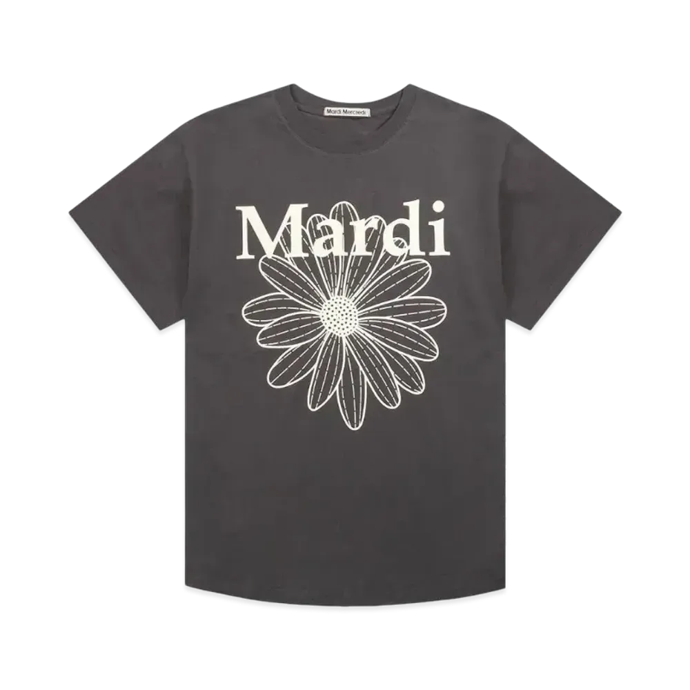 Mardi Mercredi Unisex Tshirt Flowermardi "Charcoal Ivory"