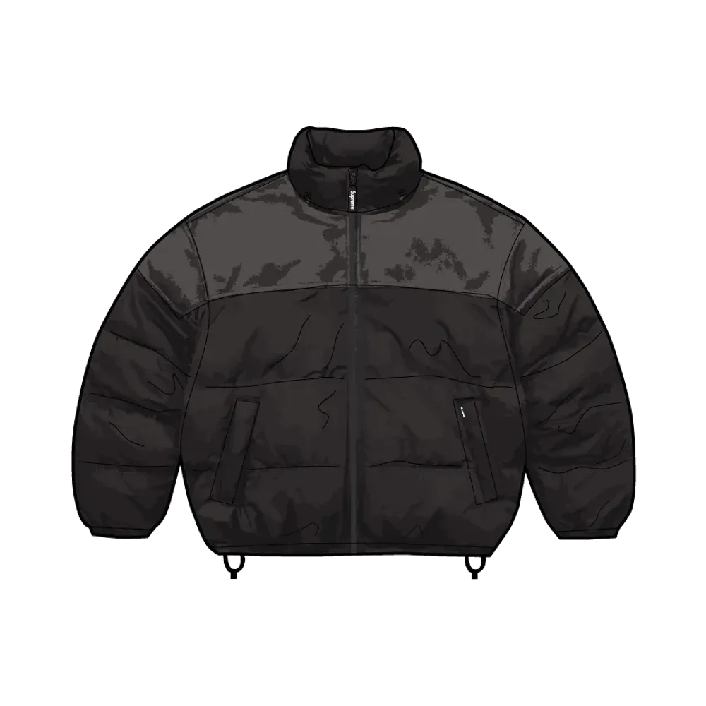 Supreme Leather Yoke Puffer Jacket "Black"