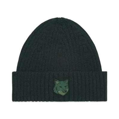 Maison Kitsune Bold Fox Head Beanie "Ranger Green"