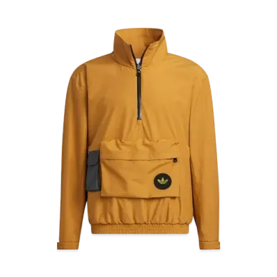 ADIDAS PREMIUM WOVEN LONG SLEEVE HALF ZIP JACKET "Mesa/Black"