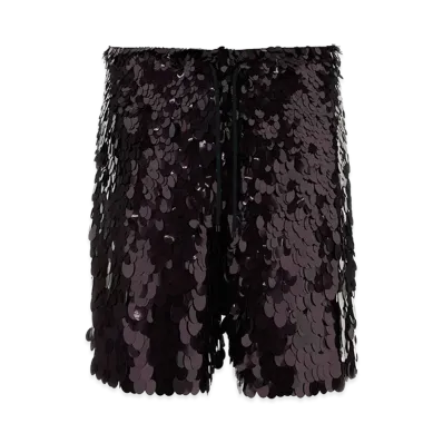 DRIES VAN NOTEN Embellished Crepe Piperi Bermuda Shorts "Bordeaux"