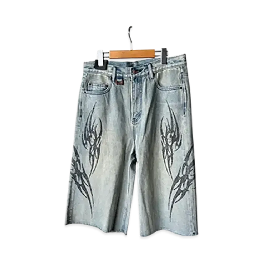 SUPPLIER Tribal Rhinestone Denim Shorts "Blue"