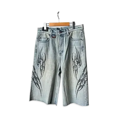 SUPPLIER Tribal Rhinestone Denim Shorts "Blue"