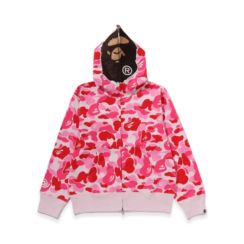 A BATHING APE ABC Camo 2nd Ape Full Zip Hoodie "Pink"