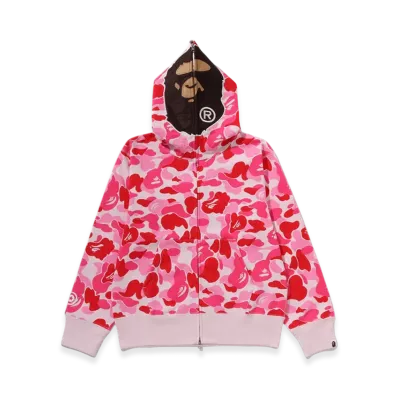 A BATHING APE ABC Camo 2nd Ape Full Zip Hoodie "Pink"