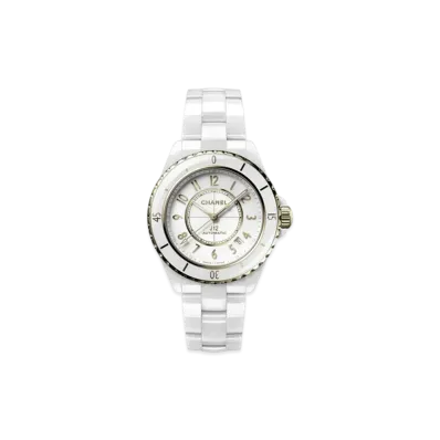 CHANEL J12 Watch Caliber 12.1 38mm Highly Resistant Ceramic and 18K Yellow Gold "White"