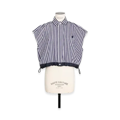 sacai S Cotton Poplin Shirt "Navy Stripe"