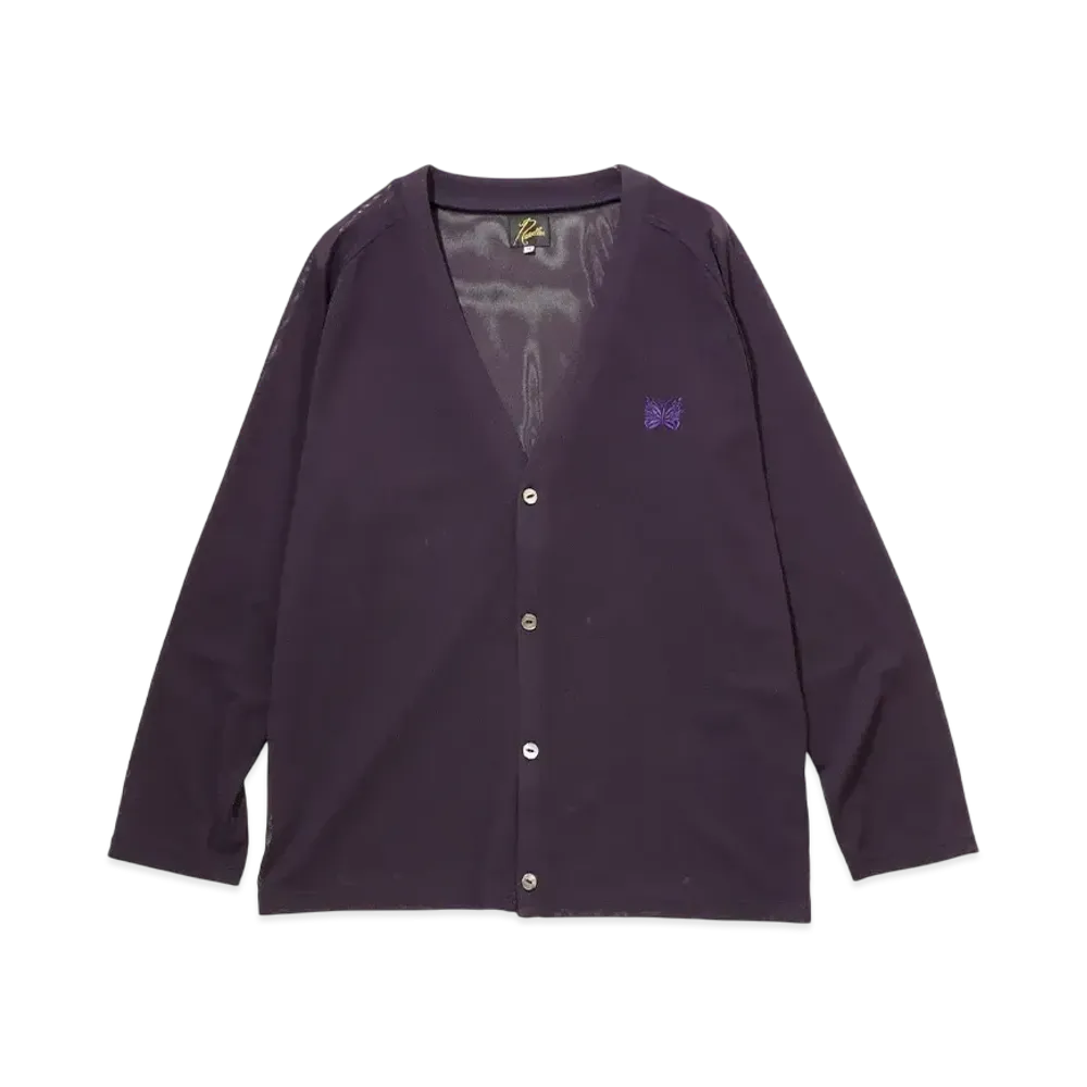 NEEDLES V Neck Cardigan - Poly Mesh "Purple"