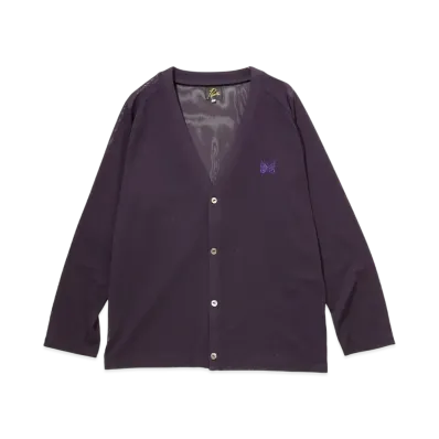 NEEDLES V Neck Cardigan - Poly Mesh "Purple"