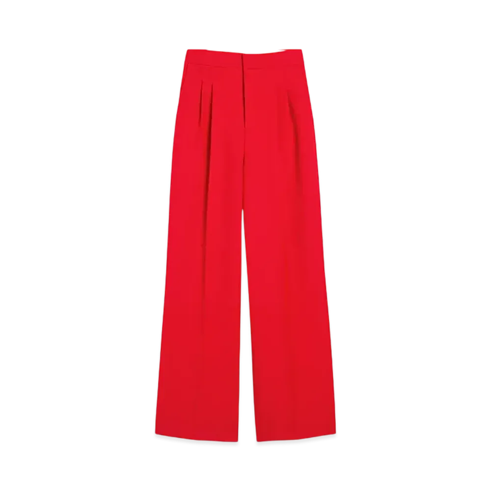 AMI PARIS Wool High-Waisted Large Pants "Coquelicot"