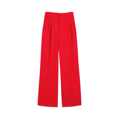 AMI PARIS Wool High-Waisted Large Pants "Coquelicot"