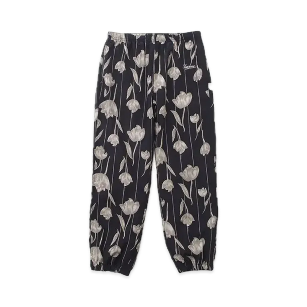 Supreme Floral Silk Track Pant "Black"