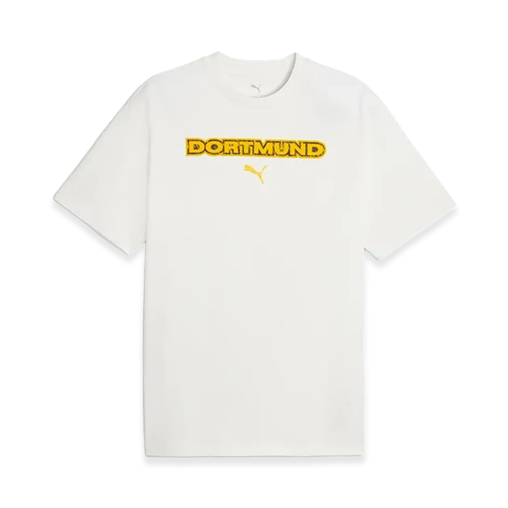 PUMA Dortmund Football Archive Relaxed T-Shirt "Warm White"