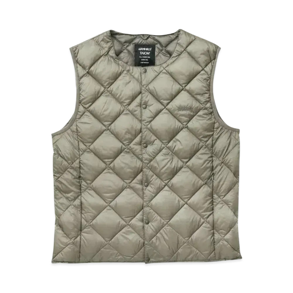 GRAMICCI x TAION Inner Down Vest "Stone Grey"