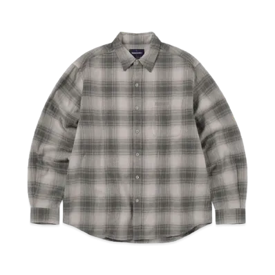 thisisneverthat Shadow Plaid Flannel Shirt "Grey"