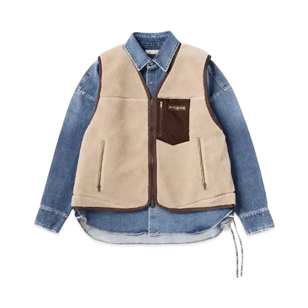 mastermind WORLD Stretch Denim Shirt With Vest "Indigo"