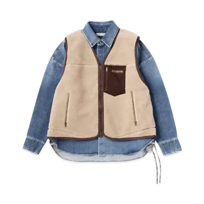 mastermind WORLD Stretch Denim Shirt With Vest "Indigo"