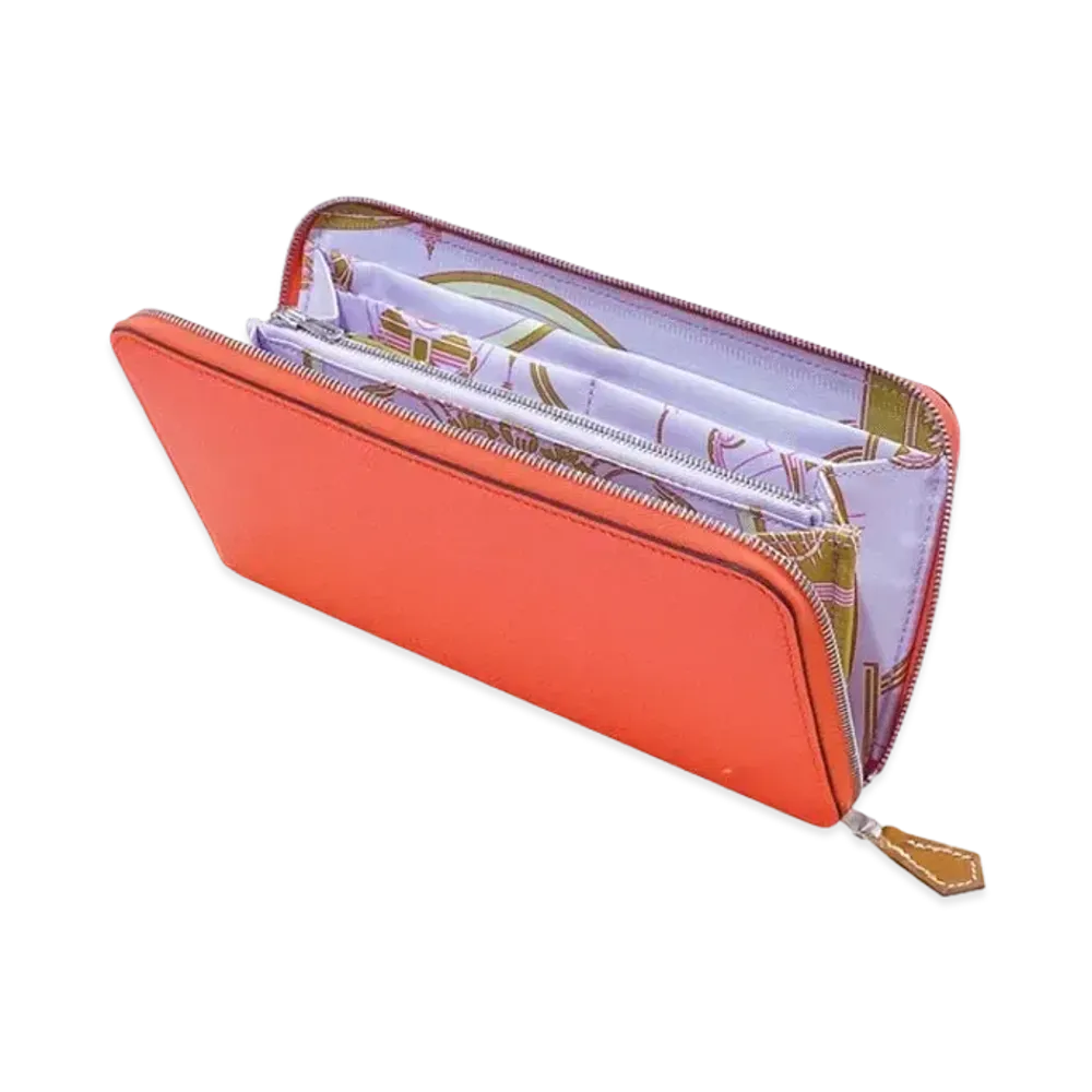 Hermes Azap Silk'In Long Veau Epsom/Silk "Rose Texas/Mauve Pale/Silver"