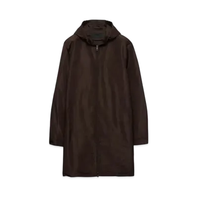 PRADA Men's Silk Overcoat "Dark Brown"