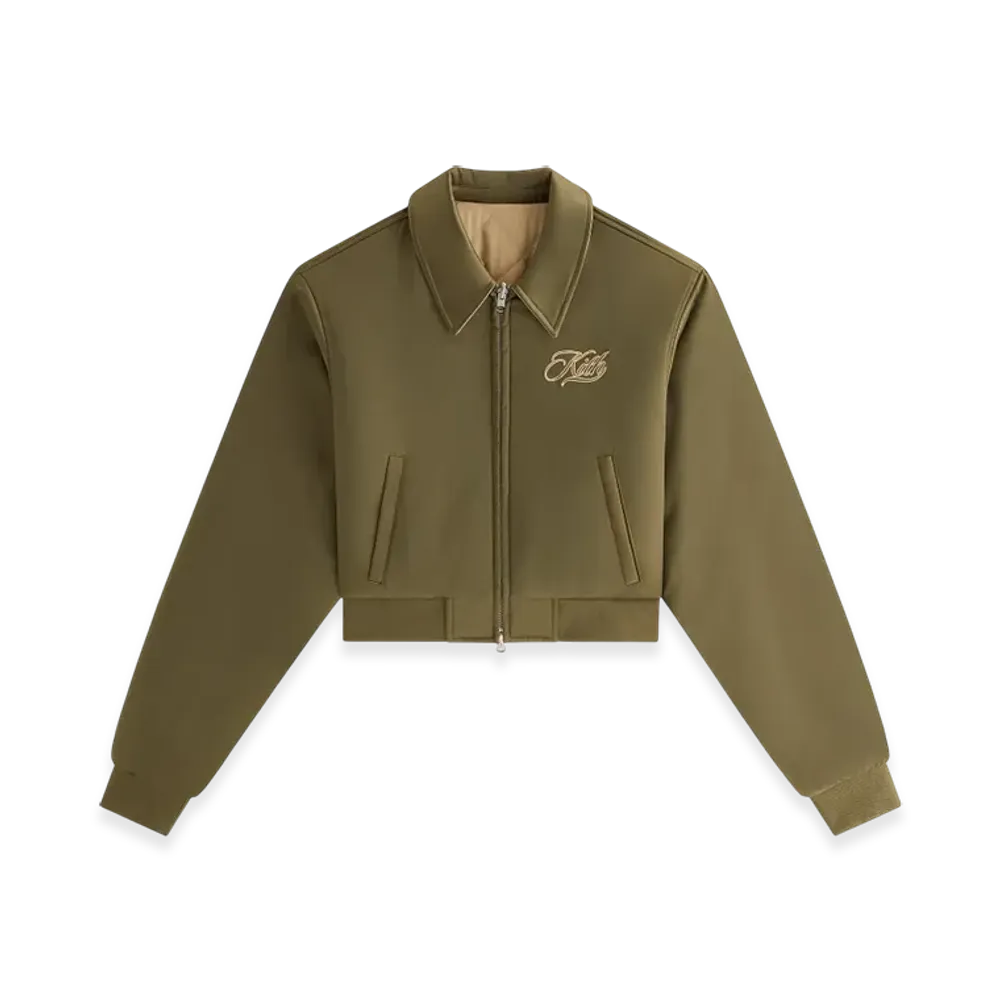 Kith Women's Reversible Landry IV Cropped Satin Bomber Jacket "Canopy"