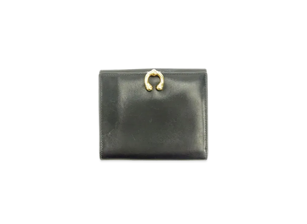 GUCCI W Hook Wallet Horseshoe Leather "Black"