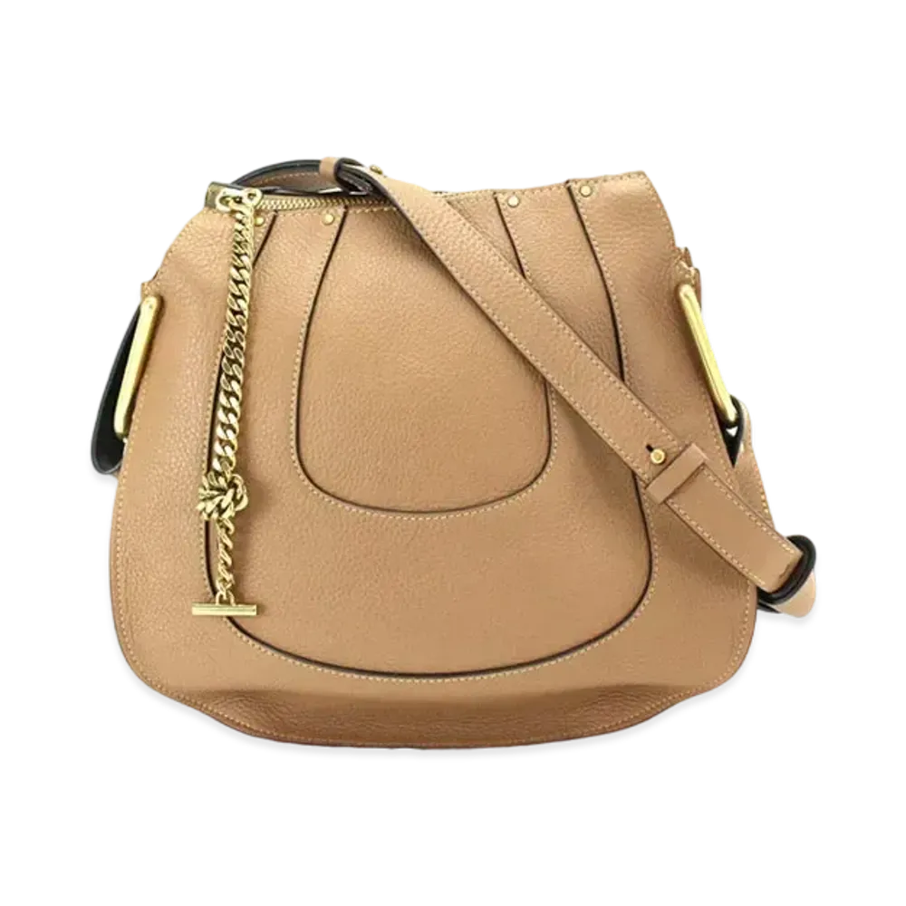 Chloe HAYLEY Nano Leather Shoulder Bag "Beige"