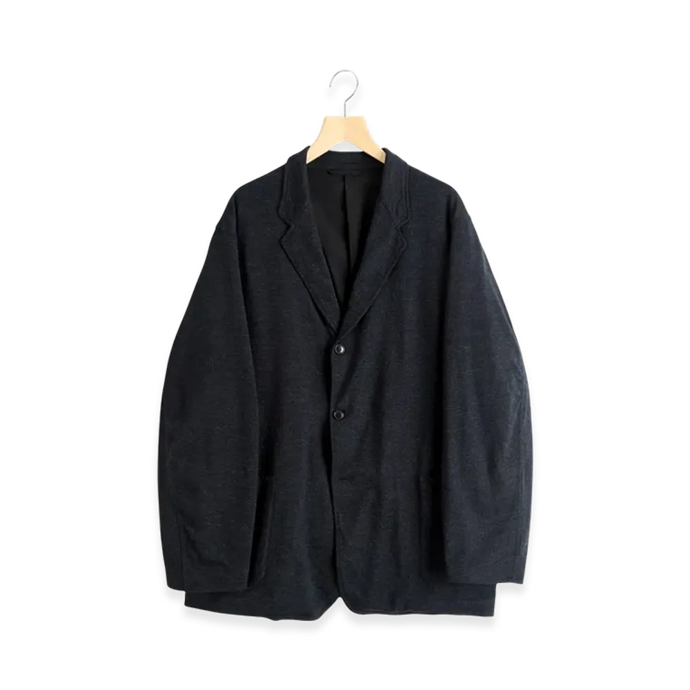 COMOLI Wool Knit Jacket "Charcoal"