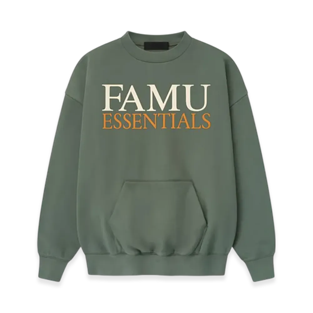 FEAR OF GOD ESSENTIALS x FAMU Sport Crewneck "Balsam Green"