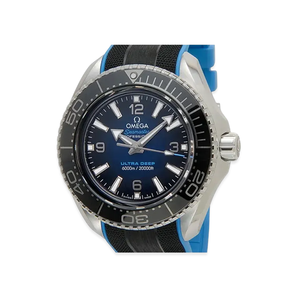 OMEGA Seamaster Planet Ocean 6000M Co-Axial Rubber Strap "Stainless Steel/Blue"