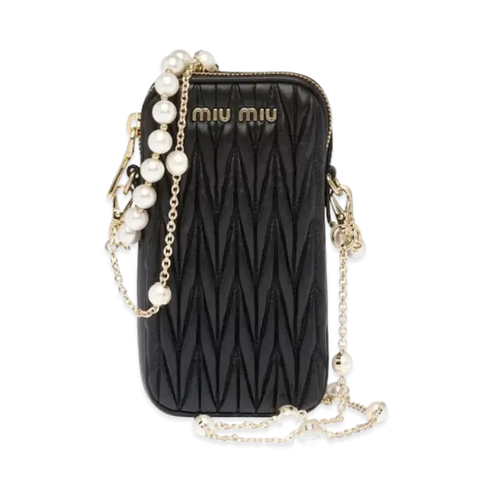 MIU MIU Matelasse Nappa Leather Mini-Bag "Black"