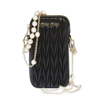 MIU MIU Matelasse Nappa Leather Mini-Bag "Black"