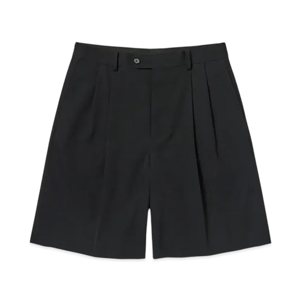 AURALEE Light Wool Max Gabardine Shorts "Top Black"