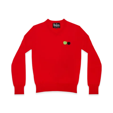 COMME des GARCONS x The Beatles V-Neck Sweater "Red"