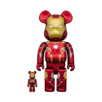 MEDICOM TOY "BEARBRICK" -INFINITY SAGA- IRON MAN MARK 45 100% & 400%