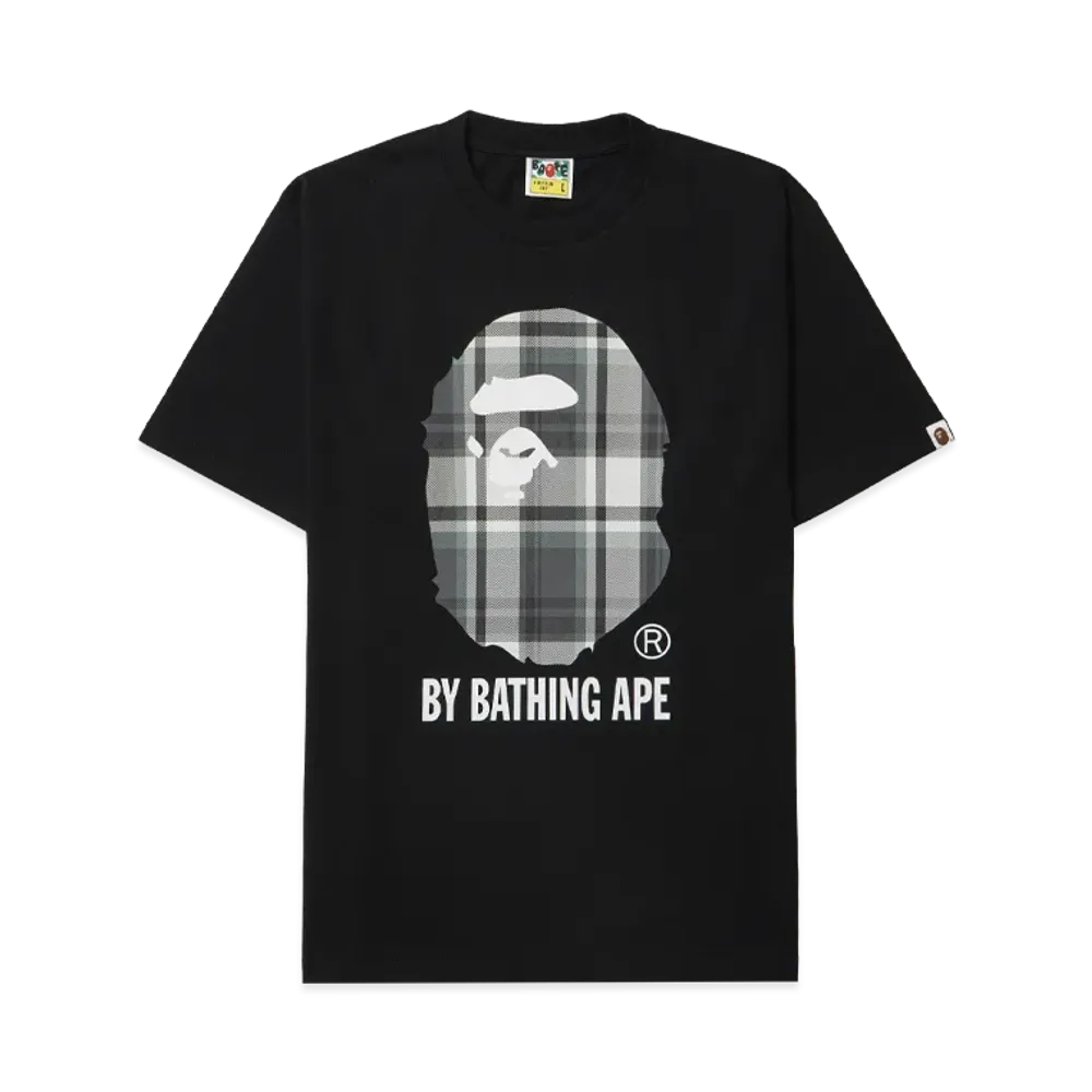 A BATHING APE Check By Bathing Ape Tee "Black"