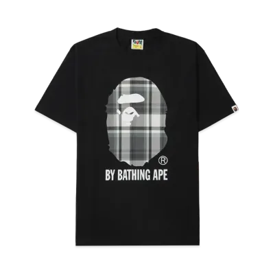 A BATHING APE Check By Bathing Ape Tee "Black"